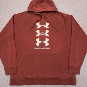 Under Armour Rival Fleece Multilogo Hoodie Men's XXL Clay‎ Hooded Sweatshirt